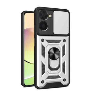 For Realme C33 4G Sliding Camera Cover Design Phone Case(Silver)