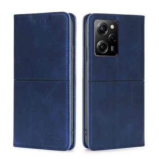 For Xiaomi Poco X5 Pro / Redmi Note 12 Pro Speed Cow Texture Magnetic Horizontal Flip Leather Phone Case(Blue)