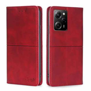 For Xiaomi Poco X5 Pro / Redmi Note 12 Pro Speed Cow Texture Magnetic Horizontal Flip Leather Phone Case(Red)