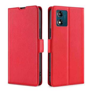 For Motorola Moto E13 4G Ultra-thin Voltage Side Buckle Horizontal Flip Leather Phone Case(Red)