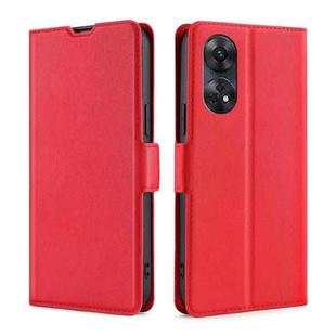 For OPPO Reno8 T 4G Ultra-thin Voltage Side Buckle Horizontal Flip Leather Phone Case(Red)