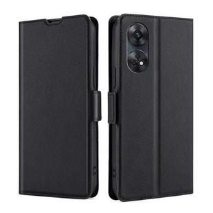 For OPPO Reno8 T 4G Ultra-thin Voltage Side Buckle Horizontal Flip Leather Phone Case(Black)