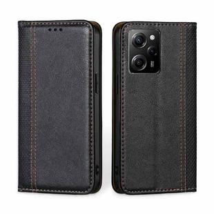 For Xiaomi Poco X5 Pro / Redmi Note 12 Pro Speed Grid Texture Magnetic Flip Leather Phone Case(Black)