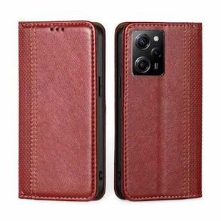 For Xiaomi Poco X5 Pro / Redmi Note 12 Pro Speed Grid Texture Magnetic Flip Leather Phone Case(Red)