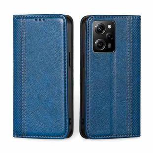 For Xiaomi Poco X5 Pro / Redmi Note 12 Pro Speed Grid Texture Magnetic Flip Leather Phone Case(Blue)