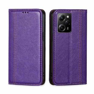 For Xiaomi Poco X5 Pro / Redmi Note 12 Pro Speed Grid Texture Magnetic Flip Leather Phone Case(Purple)