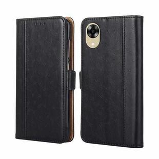 For OPPO A17k Ostrich Texture Flip Leather Phone Case(Black)
