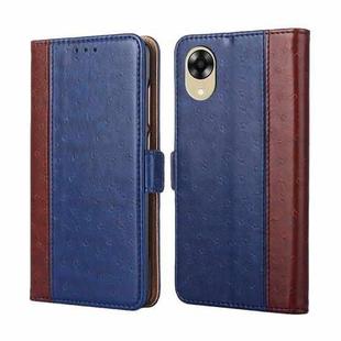 For OPPO A17k Ostrich Texture Flip Leather Phone Case(Blue)