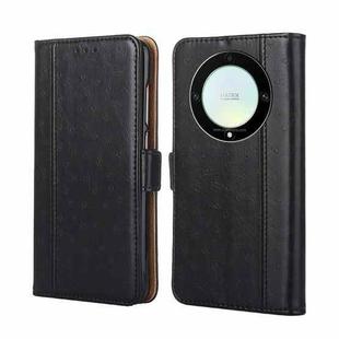 For Honor X9a 5G Ostrich Texture Flip Leather Phone Case(Black)