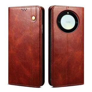 For Honor X40 Oil Wax Crazy Horse Texture Leather Phone Case(Brown)