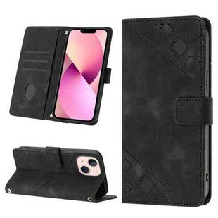 For iPhone 13 mini Skin-feel Embossed Leather Phone Case(Black)