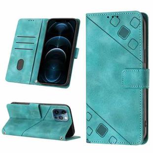 For iPhone 12 Pro Max Skin-feel Embossed Leather Phone Case(Green)