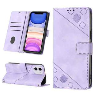 For iPhone 11 Skin-feel Embossed Leather Phone Case(Light Purple)