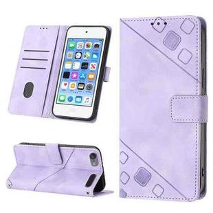 For iPod Touch 7 / Touch 6 Skin-feel Embossed Leather Phone Case(Light Purple)