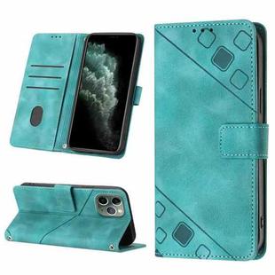 For iPhone 11 Pro Skin-feel Embossed Leather Phone Case(Green)