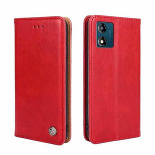 For Motorola Moto E13 4G Non-Magnetic Retro Texture Leather Phone Case(Red)