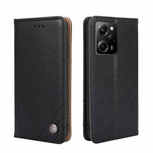 For Xiaomi Poco X5 Pro / Redmi Note 12 Pro Speed Non-Magnetic Retro Texture Leather Phone Case(Black)