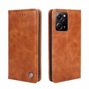 For Xiaomi Poco X5 Pro / Redmi Note 12 Pro Speed Non-Magnetic Retro Texture Leather Phone Case(Brown)