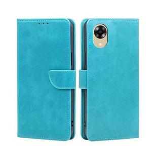 For OPPO A17k Calf Texture Buckle Flip Leather Phone Case(Light Blue)