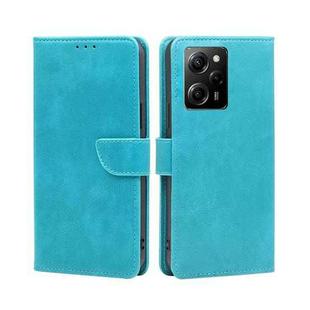 For Xiaomi Poco X5 Pro / Redmi Note 12 Pro Speed Calf Texture Buckle Flip Leather Phone Case(Light Blue)