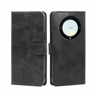 For Honor X9a 5G Calf Texture Buckle Flip Leather Phone Case(Black)