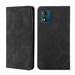 For Motorola Moto E13 4G Skin Feel Magnetic Horizontal Flip Leather Phone Case(Black)