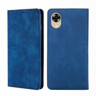 For OPPO A17k Skin Feel Magnetic Horizontal Flip Leather Phone Case(Blue)