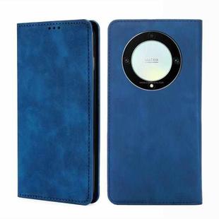 For Honor X9a 5G Skin Feel Magnetic Horizontal Flip Leather Phone Case(Blue)