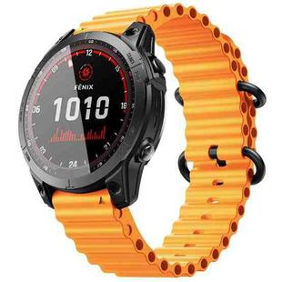 For Garmin Fenix 7 Ocean Style Quick Release Silicone Watch Band(Orange)
