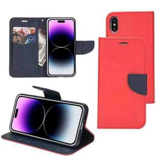 For iPhone 11 Pro Mercury Contrast Color Splicing Leather Phone Case(Red)