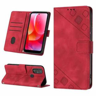 For Motorola Moto G Power 2022 Skin-feel Embossed Leather Phone Case(Red)