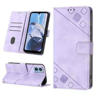 For Motorola Moto E22i 4G / E22 4G Skin-feel Embossed Leather Phone Case(Light Purple)