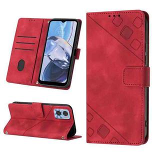 For Motorola Moto E22i 4G / E22 4G Skin-feel Embossed Leather Phone Case(Red)