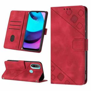 For Motorola Moto E30 / E40 / E20 Skin-feel Embossed Leather Phone Case(Red)