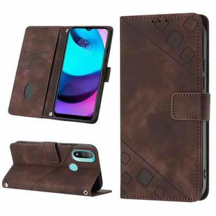 For Motorola Moto E30 / E40 / E20 Skin-feel Embossed Leather Phone Case(Brown)