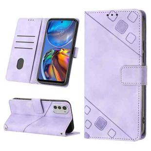 For Motorola Moto E32 4G / E32S Skin-feel Embossed Leather Phone Case(Light Purple)