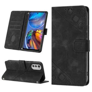 For Motorola Moto E32 4G / E32S Skin-feel Embossed Leather Phone Case(Black)