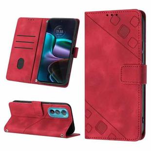 For Motorola Moto Edge 30 Skin-feel Embossed Leather Phone Case(Red)