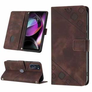 For Motorola Moto G 5G 2022 Skin-feel Embossed Leather Phone Case(Brown)