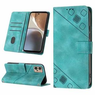 For Motorola Moto G32 Skin-feel Embossed Leather Phone Case(Green)
