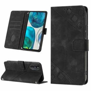 For Motorola Moto G52 Skin-feel Embossed Leather Phone Case(Black)