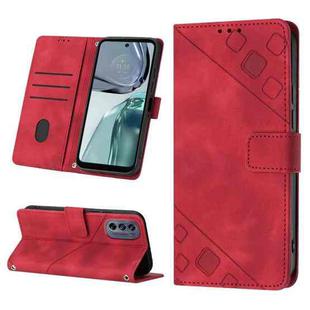 For Motorola Moto G62 5G Skin-feel Embossed Leather Phone Case(Red)