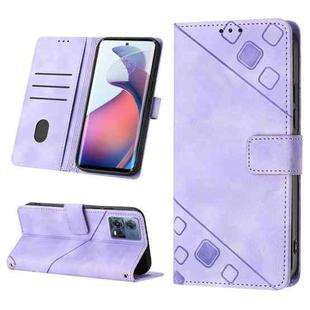 For Motorola Moto S30 Pro 5G Skin-feel Embossed Leather Phone Case(Light Purple)