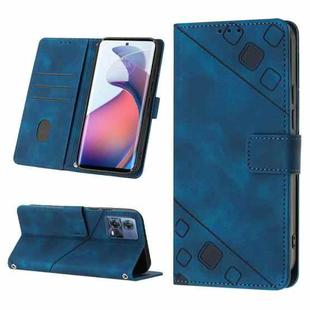 For Motorola Moto S30 Pro 5G Skin-feel Embossed Leather Phone Case(Blue)