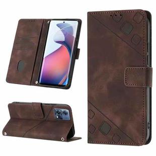 For Motorola Moto S30 Pro 5G Skin-feel Embossed Leather Phone Case(Brown)