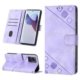 For Motorola Moto X30 Pro 5G Skin-feel Embossed Leather Phone Case(Light Purple)