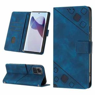 For Motorola Moto X30 Pro 5G Skin-feel Embossed Leather Phone Case(Blue)
