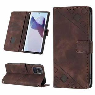 For Motorola Moto X30 Pro 5G Skin-feel Embossed Leather Phone Case(Brown)