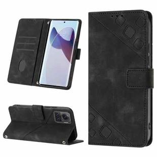 For Motorola Moto X30 Pro 5G Skin-feel Embossed Leather Phone Case(Black)