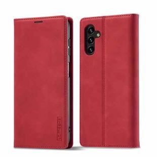 For Samsung Galaxy A14 4G / 5G LC.IMEEKE Strong Magnetism Microfiber Leather Phone Case(Red)